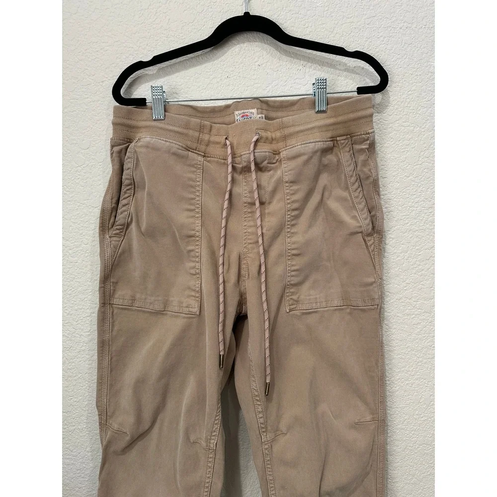 Faherty Arlie Day Pants Womens Medium Tan Khaki Jogger Tapered Stretch Tencel
